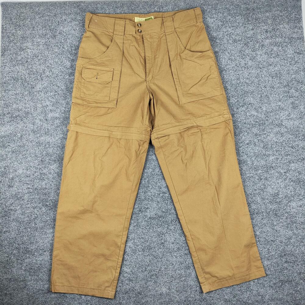 Cabela's Pants Mens 36x30 Beige Canvas Outdoor Cargo Workwear Relaxed Fit